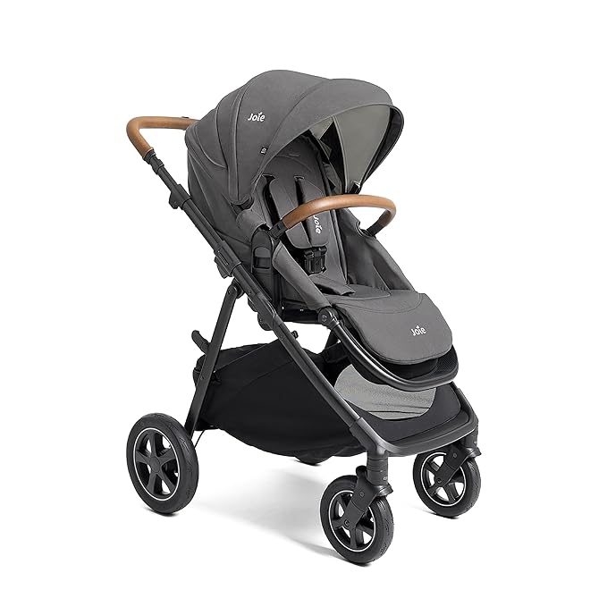 Joie Hazel Height Adjustable Stroller – Travel-Friendly Stroller with Height Adjustable Seat, Multi-Position Recline, and All-Terrain Wheels (Thunder)
