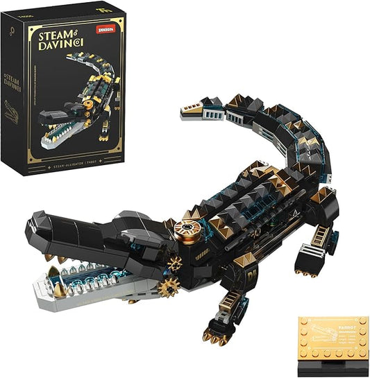 Crocodile Building Sets,STEM Dinosaur World Park Building Toy,Sea Creatures Creativity Model Building Kit,Mechanical Animal Brick Set,Birthday Christmas Valentines Gifts for Kids Boys Girls 8+