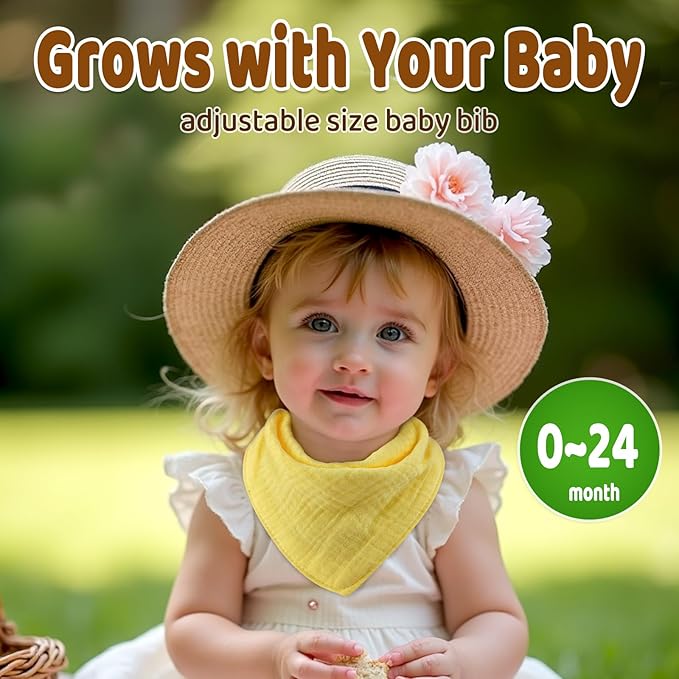 Baby Bibs Muslin Drool Teething Drooling Bibs for Baby Girl Boy Muslin Cotton