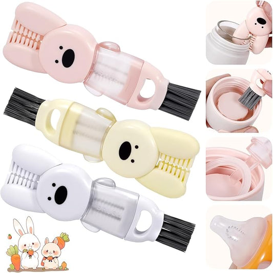 Cup Lid Cleaning Brush - Water Bottle Cleaning Brush, Portable Crevice Brush Set for for Bottle Tight Spaces Cup (Yellow, White, Pink)