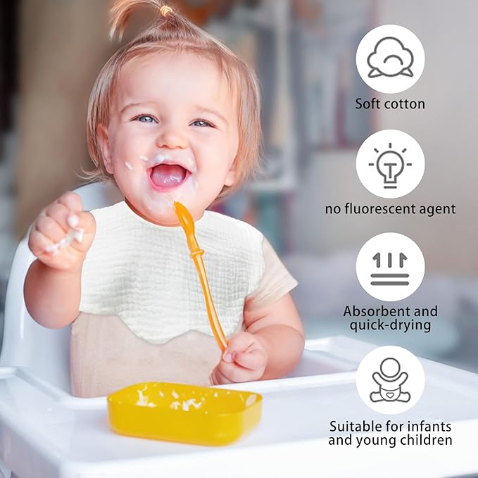 Baby Bibs Muslin Bibs for Baby Girl Boy for Drooling and Teething 10 Pack