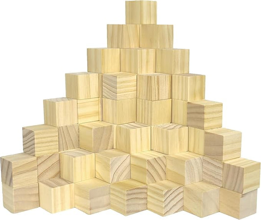 100 PCS 1 Inch Wooden Cubes,Unfinished Wood Blocks for Crafts,Wood Square Blocks for Crafts,Natural Blank Square Wooden Blocks