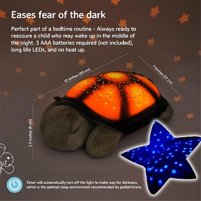 Cloud b Calming Nightlight Star Projector | Gentle Brightness | 3 Colors | 8 Constellations | Auto-Shutoff | Twilight Turtle Green