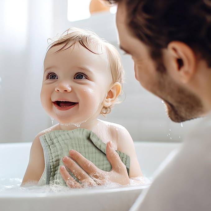 8 Packs Muslin Burp Cloths 6 Layers Unisex Baby Items Absorbent Burp Rags Colorful Muslin Washcloths for Baby Plain Soft Cotton Cloth for Babies Girls Boys, 10 x 20 Inch (Classic Colors)