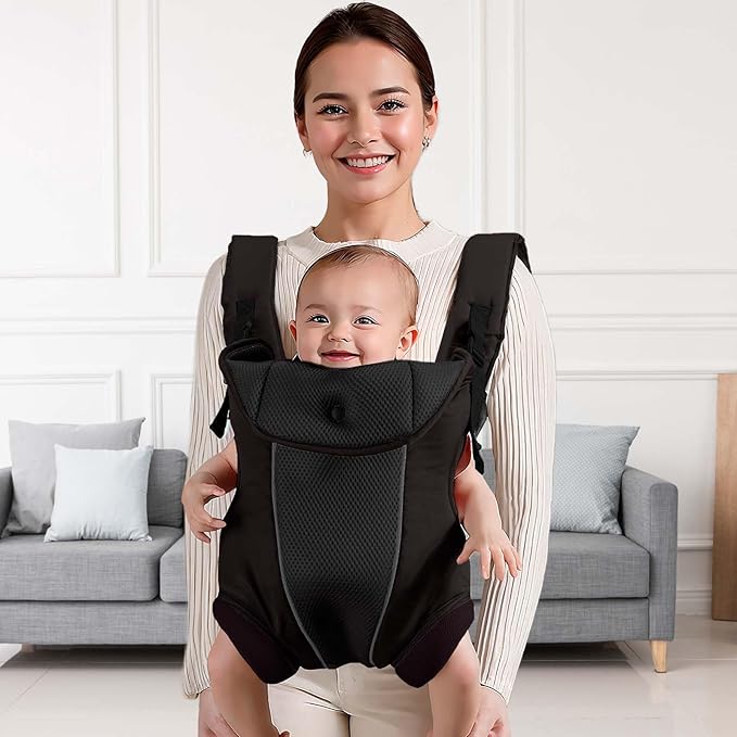 Ergonomic Baby Carrier with Adjustable Strap,4-in-1 Newborn to Toddler Carrier,Breathable Mesh Baby Carrier for Summer,Compact for Travel & Outdoor Adventures,Ideal for Infants 0-3 Years