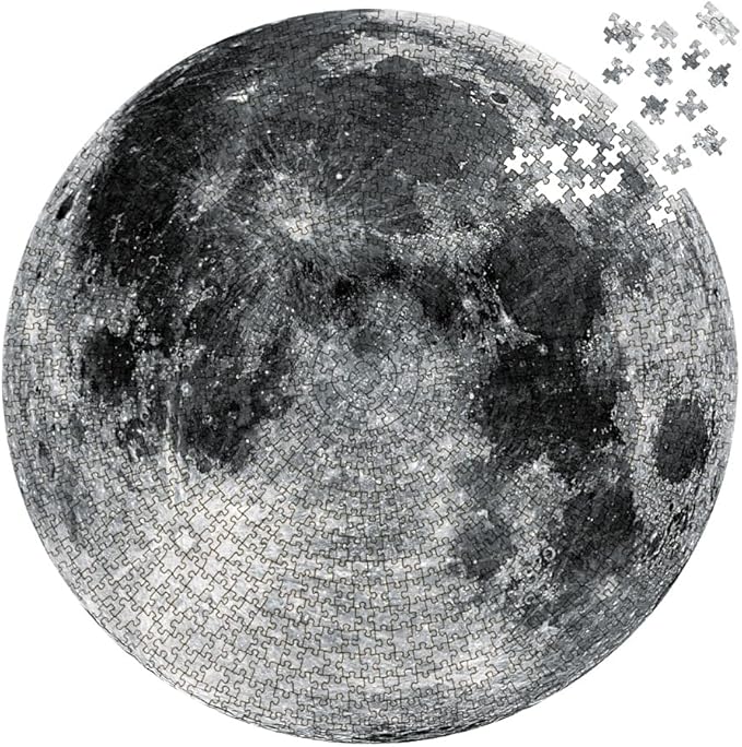 MaxRenard Game 1000 Pieces Jigsaw Puzzle Round Puzzle Toy The Moon
