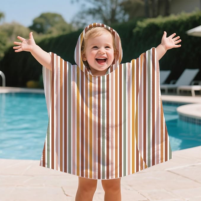 Toddler & Kids Hooded Bath & Beach Towel - Microfiber Wearable Poncho for Bathroom, Pool, Beach
