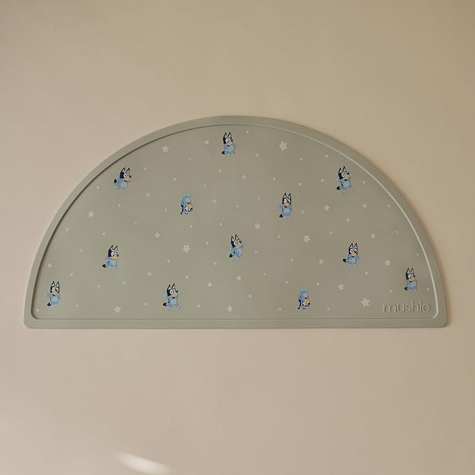 mushie x Bluey Silicone Placemat for Kids | BPA-Free Non-Slip Design (Bluey Sage)