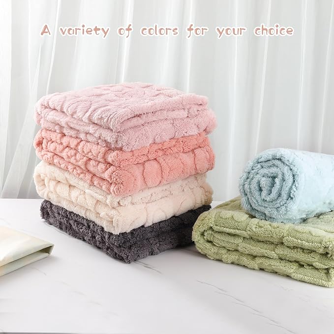 4 Pcs Baby Blankets,Fleece Checkered Blanket, Fluffy Small Crib Blankets for Girls, Toddler Receiving Blankets 30×40 Sakura Pink