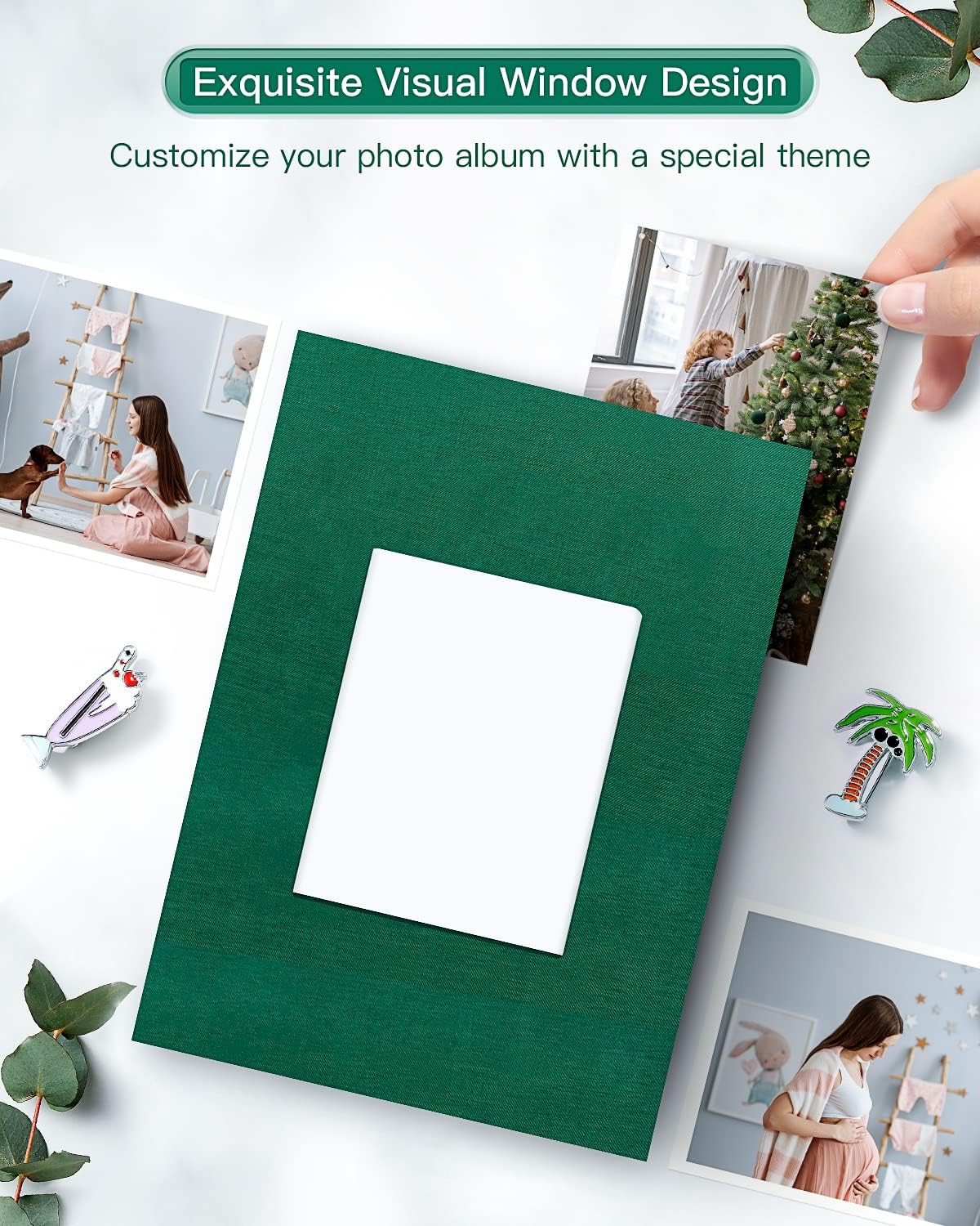 popotop Photo Album 4x6-100 Photos Photo Books with 100 Vertical Pockets,Linen Cover Albums for Family Wedding Anniversary Baby Vacation Pictures