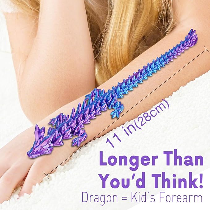 Small Dragon Eggs with Dragon Inside, 3D Printed Surprise Funny Gifts for Kids, Articulated Dragon Fidget Toys for Adults, Executive Desk Toys Office Room Décor (Shiny Purple)