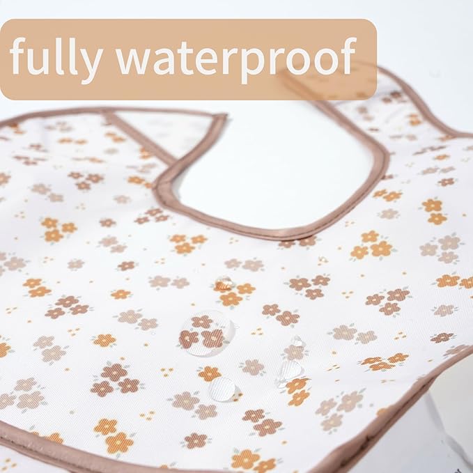3-Pack Waterproof Baby Bibs for Eating - Lightweight Feeding Bibs, Mess Proof, Baby Essential Must Have for Eating