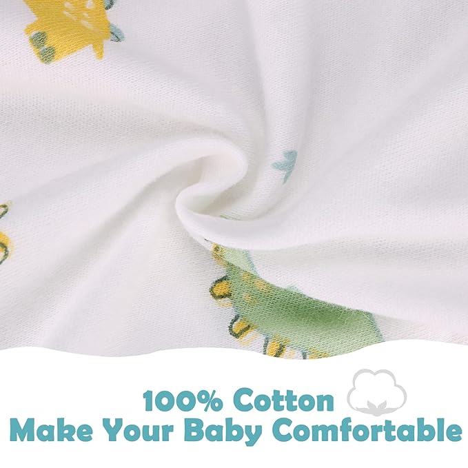 2 Pack Transition Swaddle with 2 Way Zipper, 2 in 1 Arms in/Out Transitional Arms Up Swaddle, 100% Cotton Newborn Swaddles Zipper Swaddles Baby Swaddling Sack Sleep Sack 3-6 Months, Dinosaur & Bear
