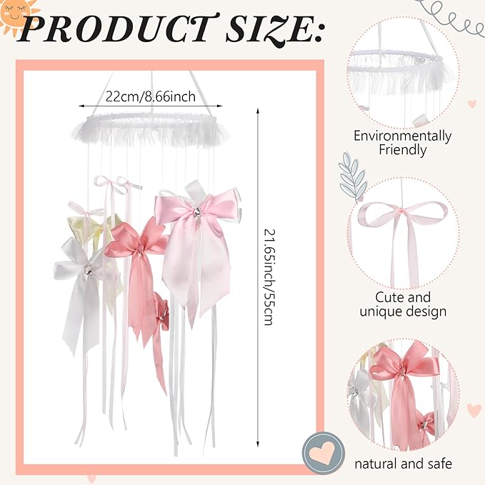 Wenqik Green Leaf Dragon Mobile Crib Forest Green Forest for Boys and Girls (Bow)