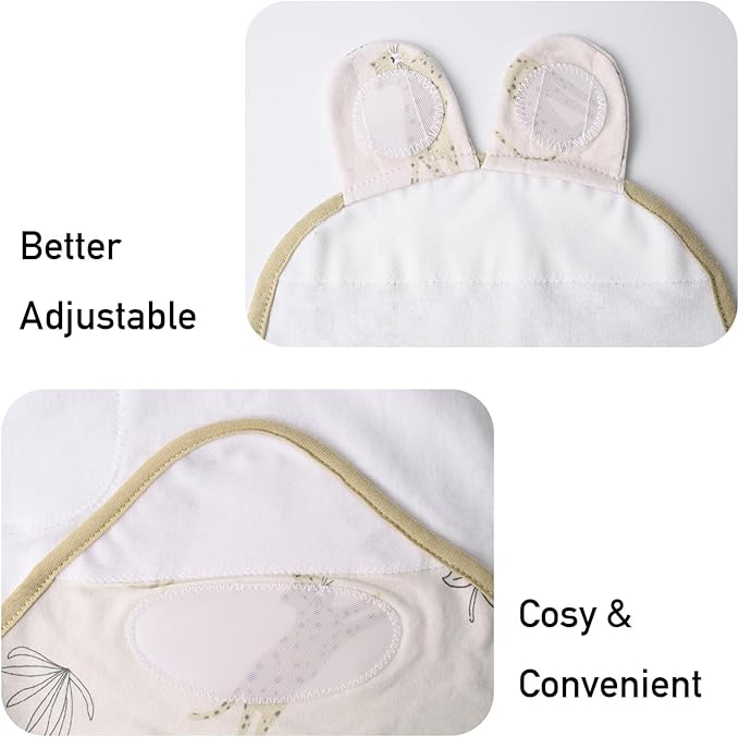 Baby Swaddle Sacks, 3-Pack Newborn Organic Cotton Swaddle Wrap, Adjustable Swaddle Blankets, Nursery Swaddling Essentials for Newborn 0-3 Months, Infant Shower Items Gift (Cat & Leaves)