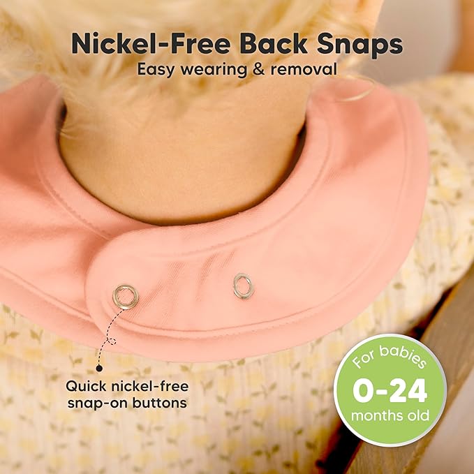 KeaBabies 8-Pack Organic Baby Bibs for Boys, Girls - Super Absorbent Cotton Drool Bibs for Baby Girl & Boy, Teething Toddler, Drooling Newborn, Ultra Soft & Machine Washable (Dew)