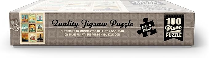 MyPuzzle World Travel, Collage, Vintage Poster - Premium 100 Piece Jigsaw Puzzle for Adults