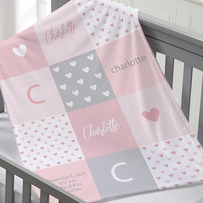 Personalized Baby Blanket for Kids Girls Boys. Custom Baby Blanket with Name for Newborn Swaddle Toddler, Nursery Decor Kids Blanket. (Sweet Baby)