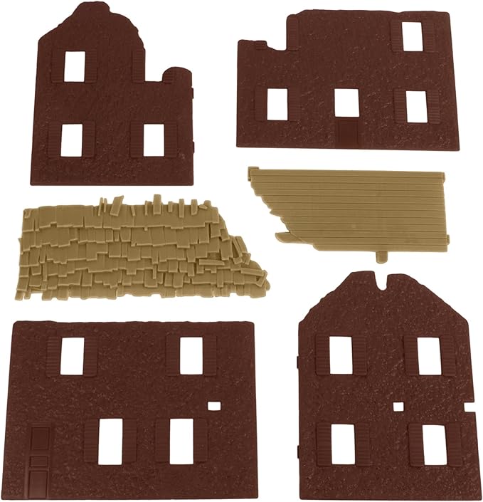 BMC WW2 Bombed French Farm House - Plastic Army Men Playset Accessory