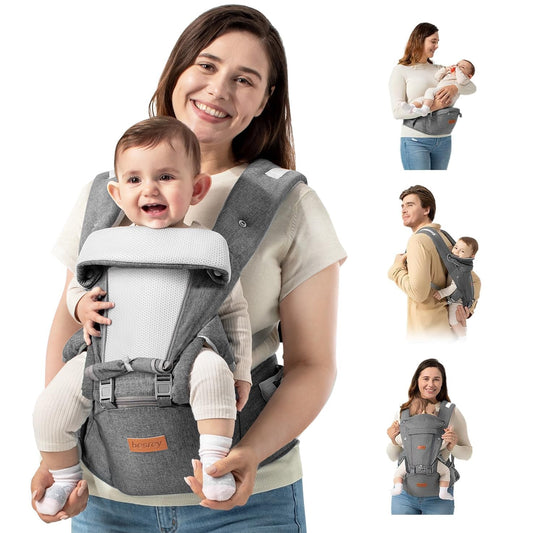 besrey Baby Carrier with Hip Seat Newborn to Toddler 9-in-1, Front Facing Baby Hip Carrier, Breathable Mesh for Moms & Dads, Forward Facing & Backpack Infant Holder (7-45 lbs)