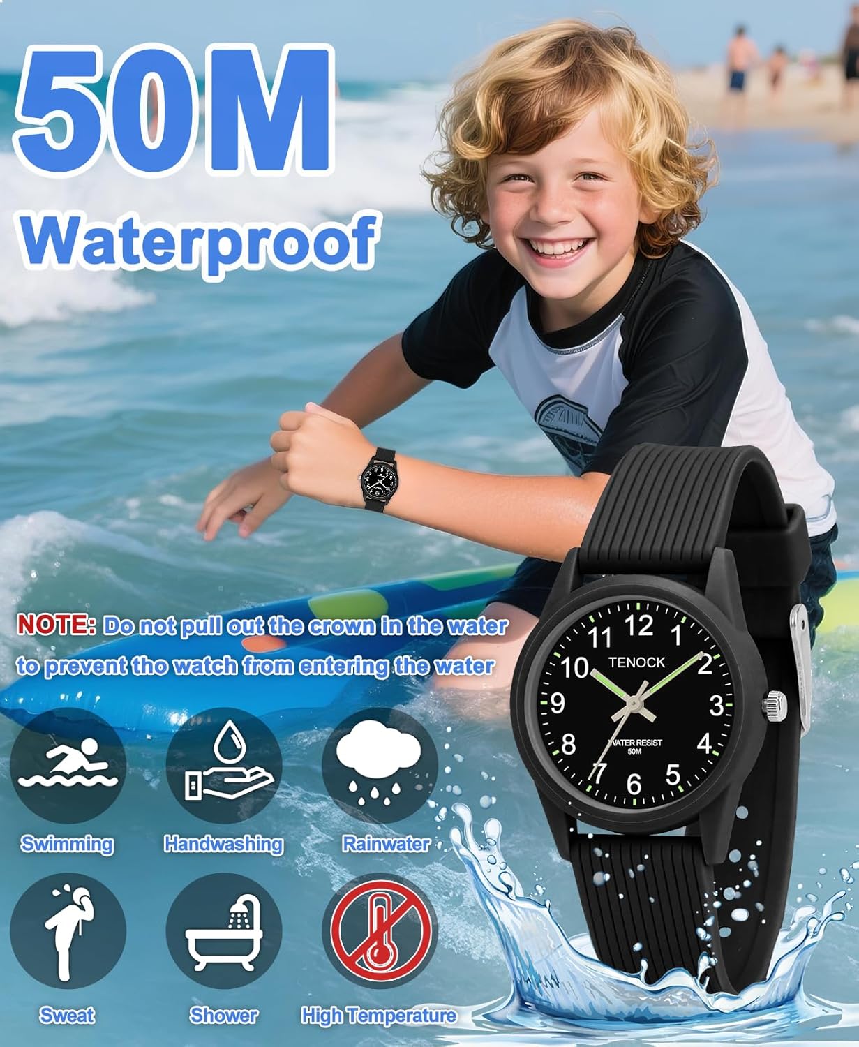 Kids Analog Watches for Girls Boys Watches with Soft Band Learning Time 50M Waterproof Children Watch Easy to Read for Ages 4-12 Kids Gift