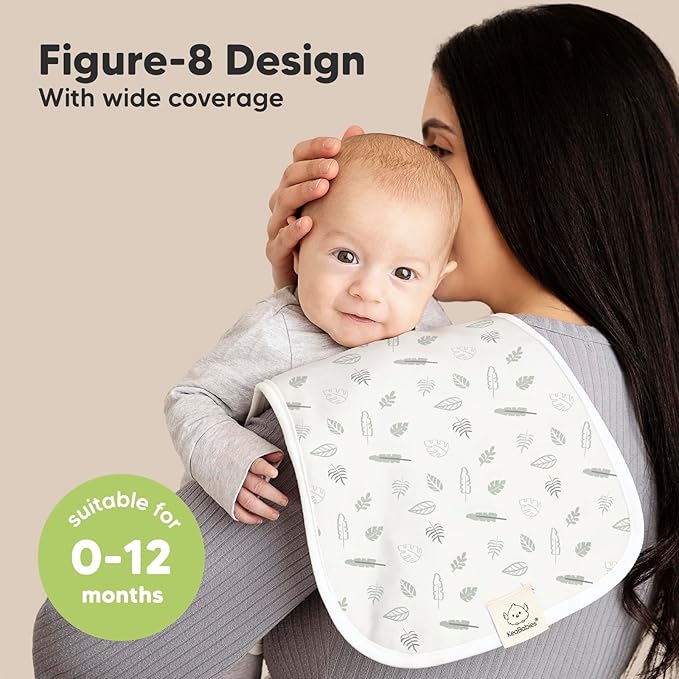 Organic Burp Cloths Baby Boy & Girl - 5-Pack Super Absorbent Cotton Burping Cloths for Babies, Soft & Plush Newborn Spit Up Rags, Infant Towels for Milk Spit Up, Unisex, Large 21" x 10" (Wilderness)