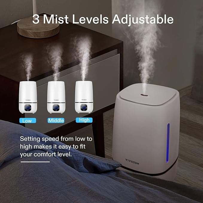 VIVOSUN 4L Cool Mist Humidifier with Remote Control for Bedroom, Plants, Baby, Dry Skin