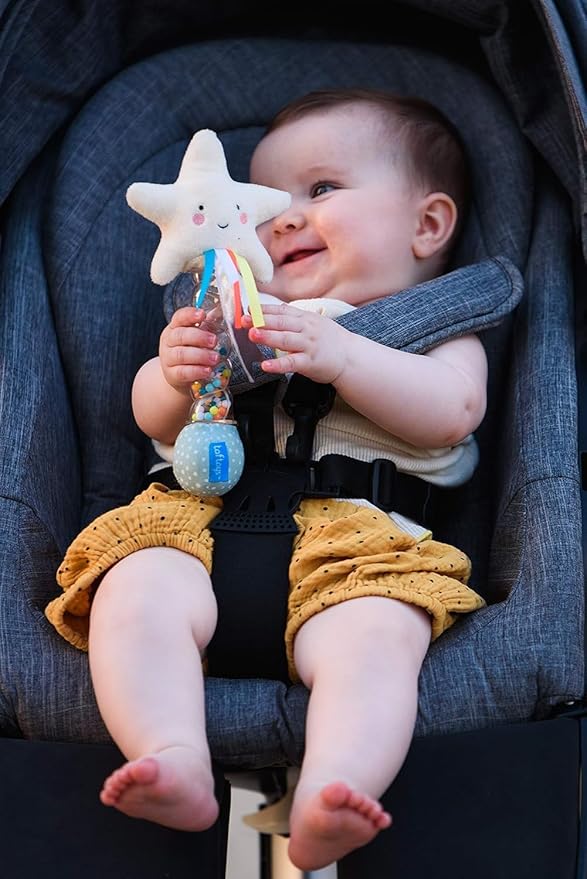Taf Toys Star Rainstick Rattle, Musical Shake & Rattle Rainmaker Toy, Musical Instrument for Babies and Toddlers for Sensory and Motor Skills Development