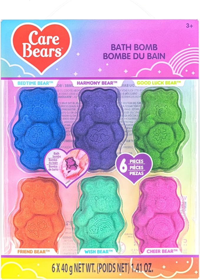 Care Bears 6 Pack Bubblegum Scented Bath Bombs - Ages 3+ Character Molded Bath Bombs – Fun & Bright Colors - Great Birthday Gifts, Stocking Stuffers, Slumber Parties, Spa Days & More by Townley Girl