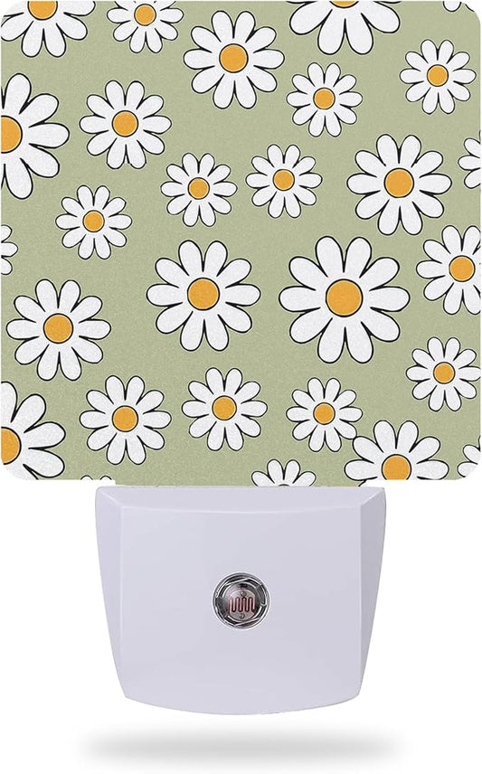 Night Light Plug into Wall,Vintage Daisy Night Light with Dusk to Dawn Sensor Night Light for Kid Girls Boys Women Men Room Decor, Hallway, Kitchen, Bathroom, Nursery, Stairs