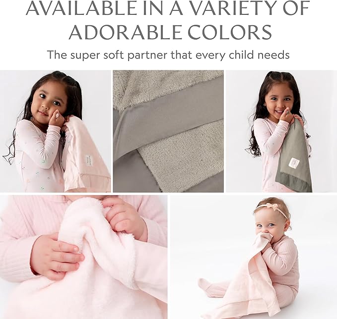 Ultra-Soft Lovey Plush Security Blanket - Baby Essentials, Newborn Essentials, Ultra-Soft Plush Baby Blanket with Satin Trim – 16" x 16" (Gray)