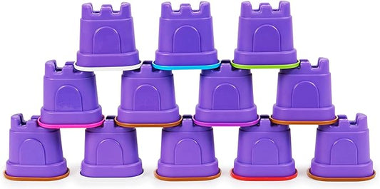 Kinetic Sand, 12-Pack Castle Containers (Amazon Exclusive), Multi-Color Play Sand for Party Favors, Goodie Bags, Sensory Toys for Kids Ages 3 and up
