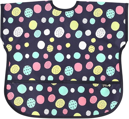 Short Sleeve Waterproof Bib for Toddlers – Feeding Apron for Mealtime, Daycare, Self-Feeding & Messy Play, Baby Bib