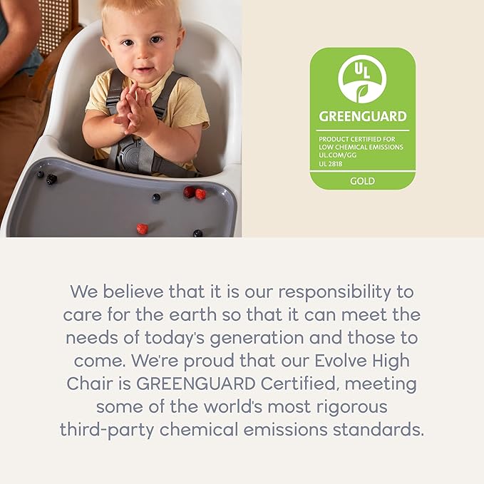 Ergobaby Evolve Baby Essentials Portable High Chair, Dark Wood