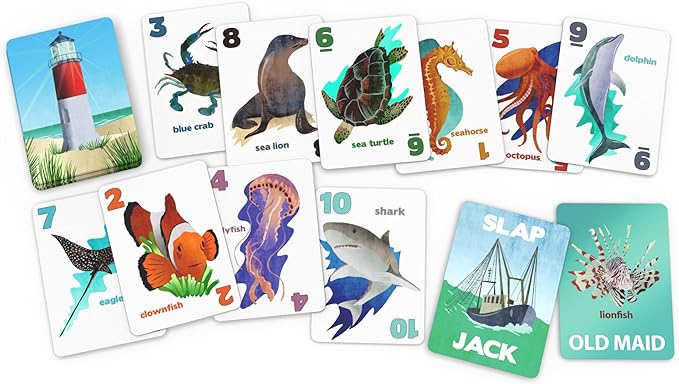 GO Fish Untamed Oceans, a Go Fish Card Game for Kids 4-8 and Up – Play Old Maid and Slap Jack with Same Deck – Easy to Learn – Family, Board Game Night and Classroom Party Fun – Great Gift Idea