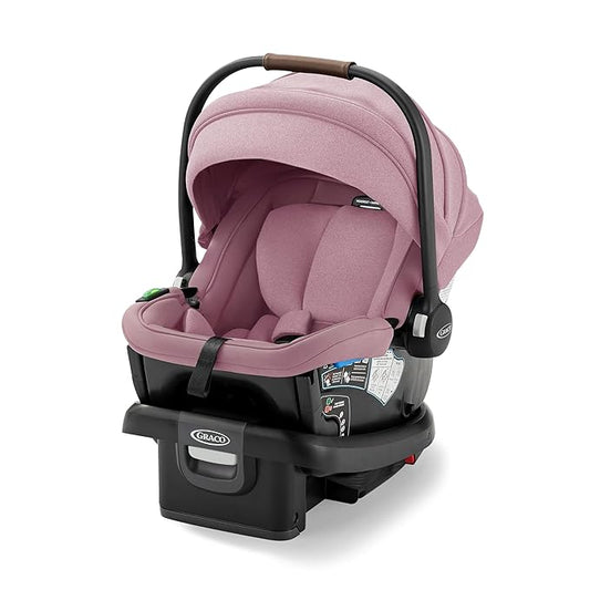 Graco Gomax Infant Car Seat, Orchid Haze, Lightweight, Reclining Rear Facing Car Seat Installs with or Without a Base