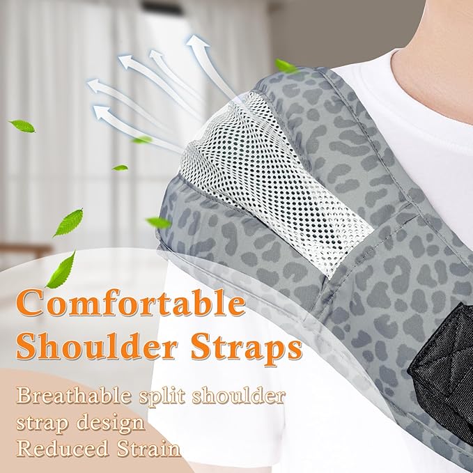 Baby Carrier Newborn to Toddler-Adjustable Baby Sling Carrier,Toddler Carrier for 25-60lbs,Comfortable Baby Sling for Hands-Free Carrying (Ash-Blue Leopard Print)