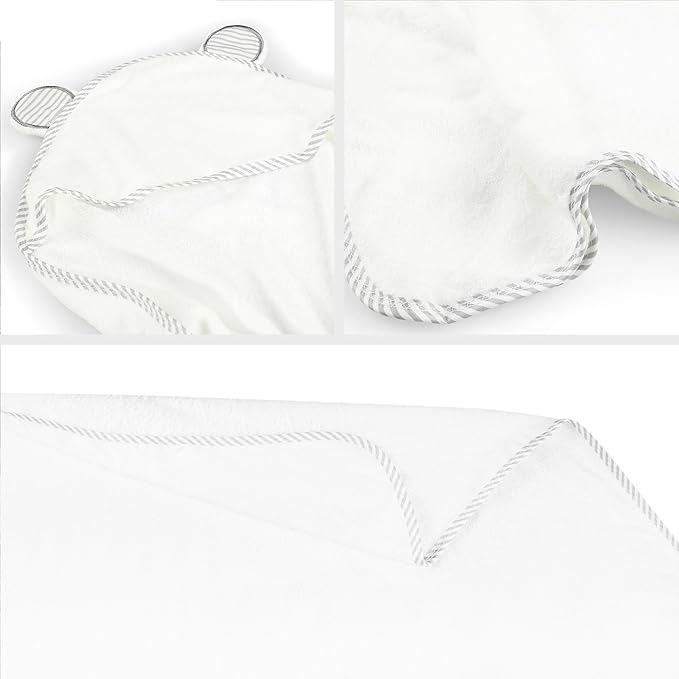 San Francisco Baby Towels for Newborn - Hooded Baby Bath Towels for Boys and Girls, Kids Bath Towels with Hood, White