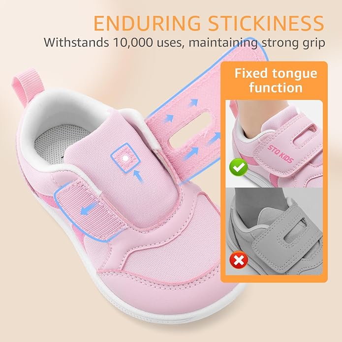 Toddler Wide Toe Box Barefoot Shoes Boys Girls Sneakers Kids Tennis Shoes Preschool Non Slip Lightweight Comfortable First Walking Shoes Running Outdoor Activities