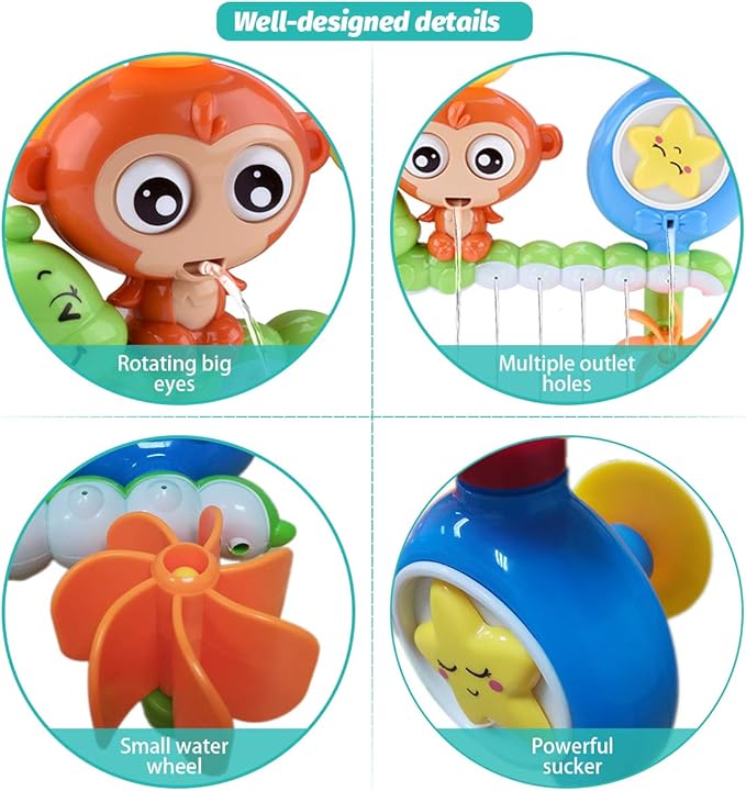 Bath Toys for Kids Ages 1-3 Toddler Bath Toys for Babies 1 2 3 Year Old Boys Girls Water Bathing Tub Toy for 12 18 Months Infant with Cups