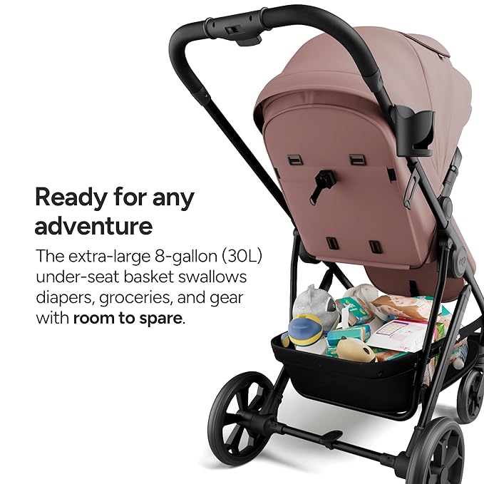 Mompush Wiz Pro 4-in-1 Baby Stroller with Bassinet Mode, Full-Size All-Terrain Premium Stroller from Newborn to Toddler, Snack Tray Included for Easy Feeding & Outing, Lay-Flat in Seconds