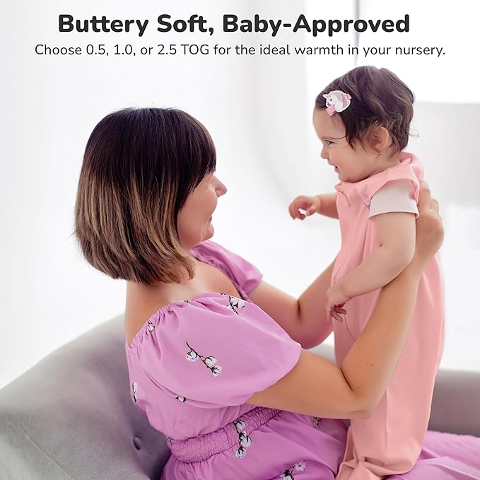 Mama Cheetah Baby Sleep Sack 2.5 TOG, Organic Cotton Baby Wearable Blanket with Two-Way Zipper, Swaddle Transition Baby Sleeping Bag for Newborn Infant Toddler Boy Girl, 6-12 Months
