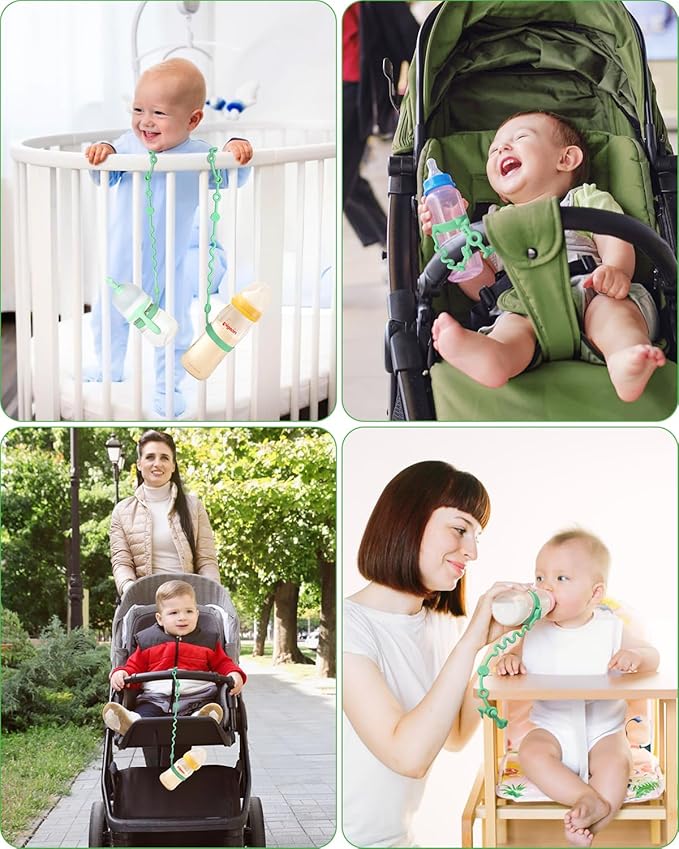 Toy Straps for Baby, Adjustable Toy Holder for Stroller Accessories, Silicone Baby Tether Pacifier Clip, No Throw Baby Travel Essential Leash for High Chair, Car Seat