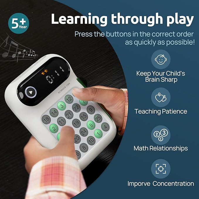 Science Can Speed Number Games, 3 in 1 Handheld Games for Kids, STEM Toys with 100 Challenges for Ages 5+, Autism Sensory Toys, Birthday Gifts for Boys & Girls 5 6 7 8 Years Old