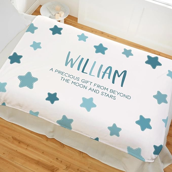 Personalized Baby Blanket for Kids Girls Boys. Custom Baby Blanket with Name for Newborn Swaddle Toddler, Nursery Decor Kids Blanket. (Hi Little One)