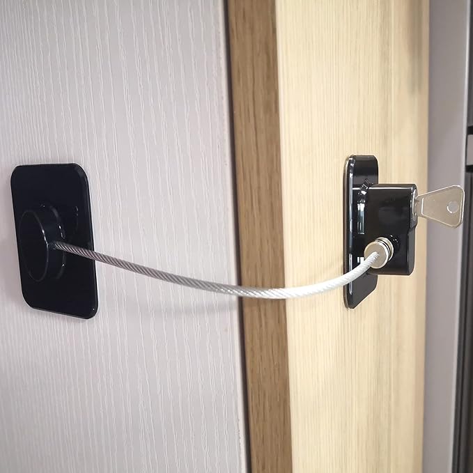 YEYA Upgraded Refrigerator Locks 4 Pack, Baby Proof Cabinet Locks with Keys, Safety Cabinets Door for Toddler