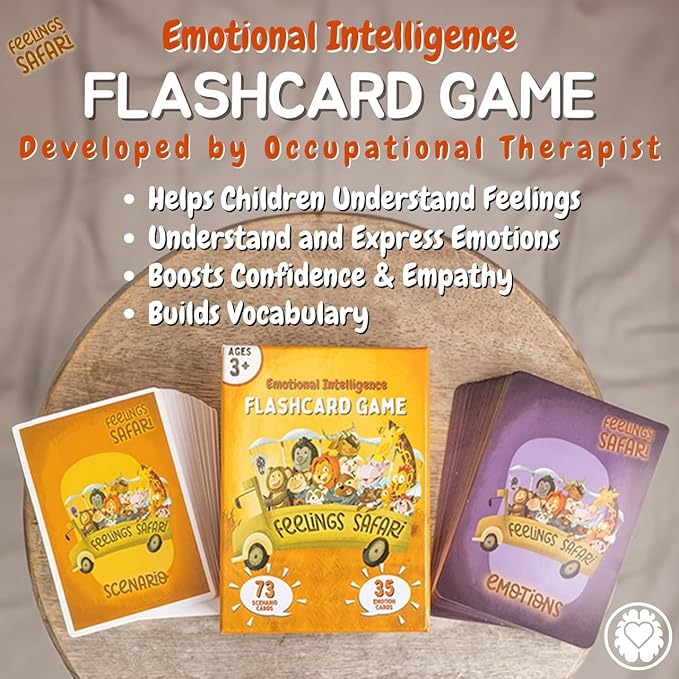108 Feelings & Emotions Cards - Flashcard Game for Kids Emotional Intelligence - Facial Expressions & Scenarios - U.S. Company