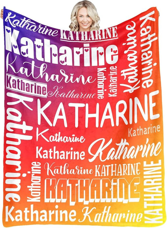 Personalized Blankets with Name Custom Blanket for Adult Kids Baby Customized Blanket Monogrammed Blankets Gifts for Women Men Girls Boys