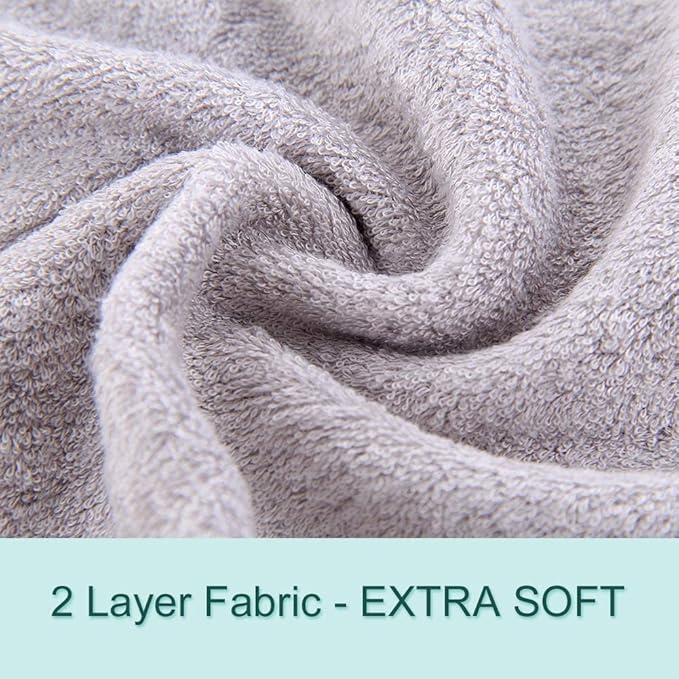 HIPHOP PANDA Hooded Towel - Rayon Made from Bamboo, Bath Towel with Bear Ears for Newborn, Babie, Toddler, Infant - Absorbent Large Baby Towel - Hippo, 30 x 30 Inch