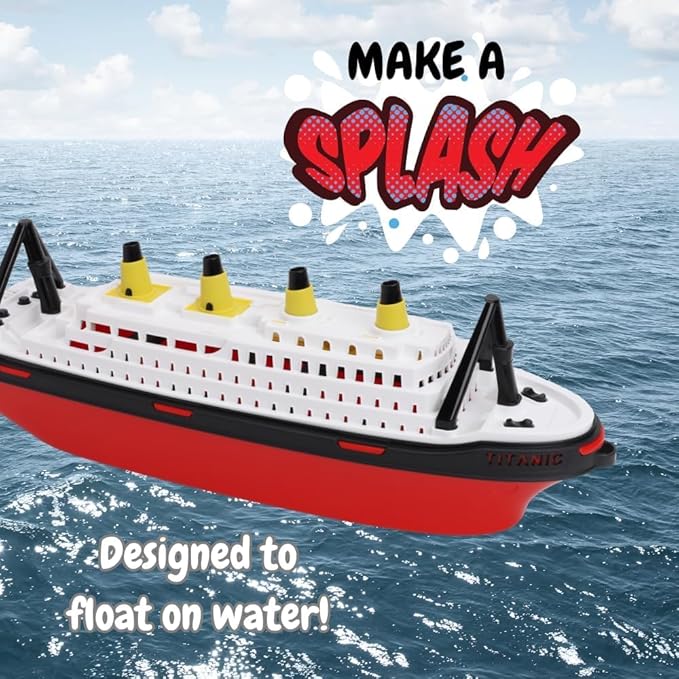 Toyland® 41cm (16") Titanic Replica Toy Boat - Kids Floating Water Toy - Pool & Bathtime Toys - 3 Years+